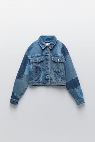 Zara + Patchwork Denim Jacket