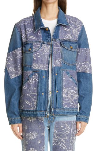 B Sides + Lennon Vintage Floral Patchwork Denim Jacket