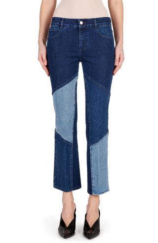 Stella Mccartney + Patchwork Straight Leg Organic Cotton Blend Jeans