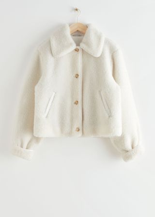 & Other Stories + Buttoned Fuzzy Sherpa Jacket