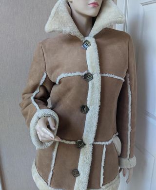 Vintage + Shearling Fur Leather Coat Jacket