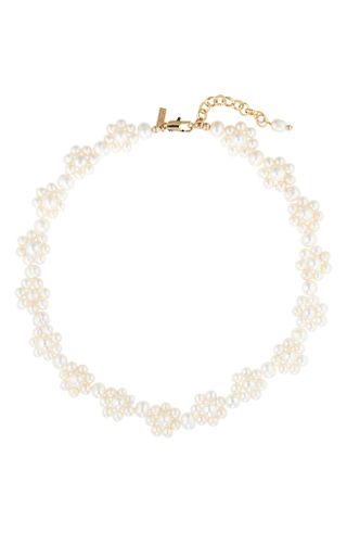Éliou + Amilia Freshwater Pearl Flower Necklace