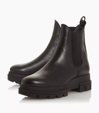 Dune + Provense Black Chunky Outsole Chelsea Boots