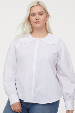 H&M+ + Large-Collared Blouse