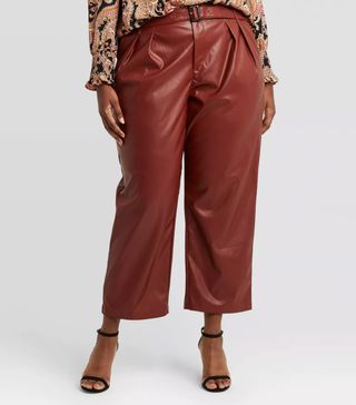Who What Wear + High-Rise Belted Pleat Front Pants
