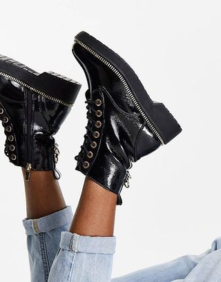 River Island + Chunky Lace Up Boot
