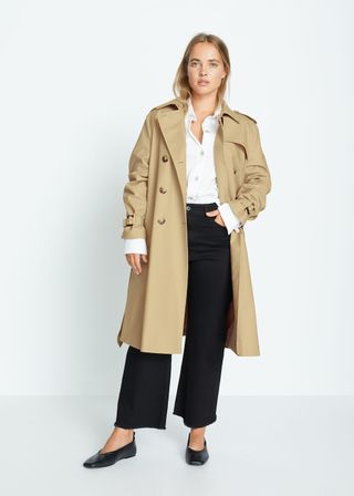 Violeta by Mango + Double-Breasted Trench Coat