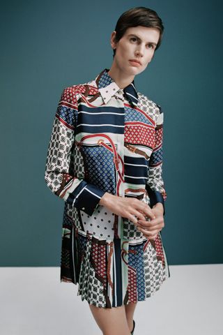 Zara + Printed Pleated Dress