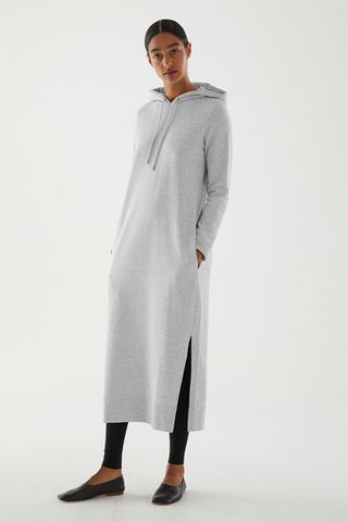 COS + Organic Cotton Split Seam Hooded Sweatshirt Dress