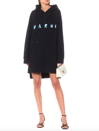 Marni + Logo Cotton Sweatshirt Dress