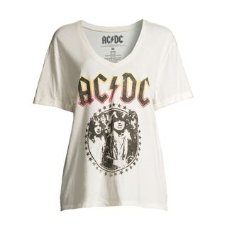 Scoop + AC/DC V-Neck Boyfriend Graphic T-Shirt