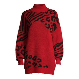 Scoop + Abstract Animal Tunic Sweater