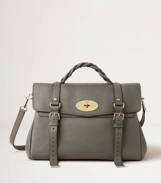 Mulberry + Oversized Alexa in Charcoal Heavy Grain