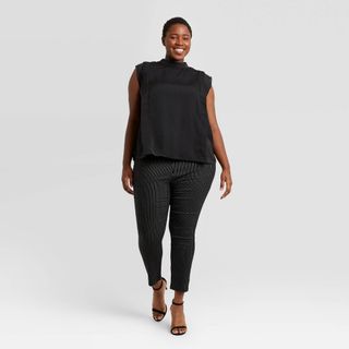 Who What Wear x Target + Striped High-Rise Skinny Cropped Pants