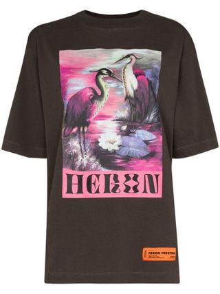 Heron Preston + Graphic-Print T-Shirt