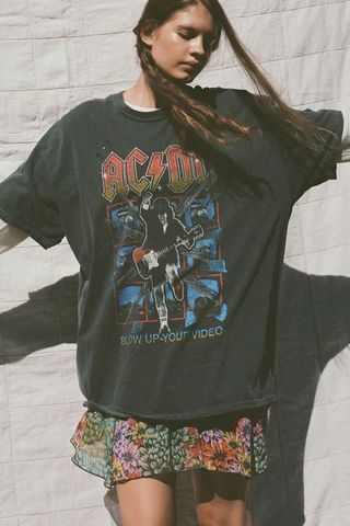 Urban Outfitters + AC/DC Distressed T-Shirt Dress