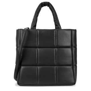 Stand Studio + Assante Black Padded Leather Tote