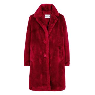 Stand Studio + Lisen Red Faux Fur Coat
