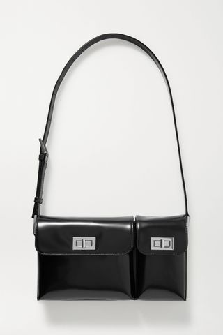 By Far + Billy Glossed-Leather Shoulder Bag