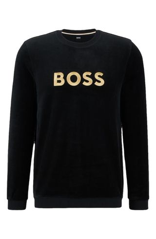 Boss + Velour Crewneck Sweatshirt