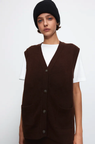 Zara + Oversized Knit Vest