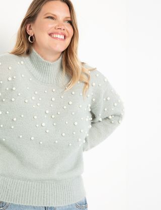 Eloquii + Pearl Embellished Sweater