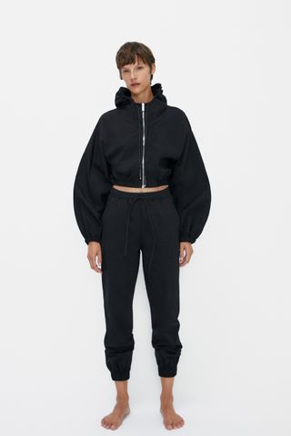 Zara + Cropped Hooded Jacket