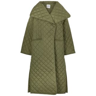 Totême + Annecy Army Green Quilted Shell Coat