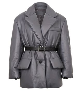 Prada + Leather Coat With Belt