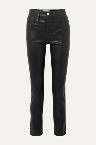 Frame + Le Sylvie High-Rise Slim-Leg Leather Pants