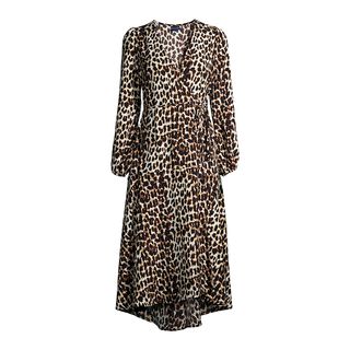 Scoop + Leopard Print Maxi Wrap Dress