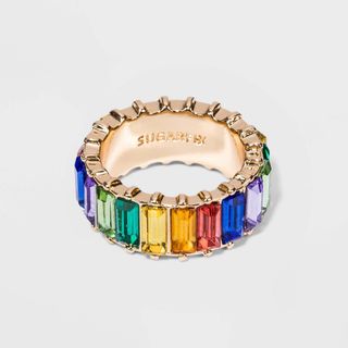 Sugarfix by Baublebar + Rainbow Crystal Statement Ring