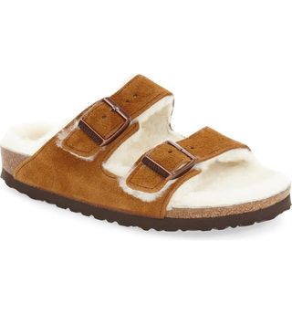 Birkenstocks + Arizona Genuine Shearling Lined Slide Sandals