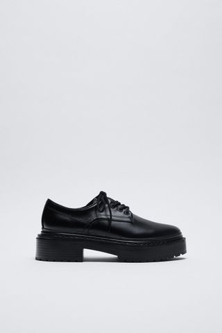 Zara + Low Heeled Lug Sole Shoes