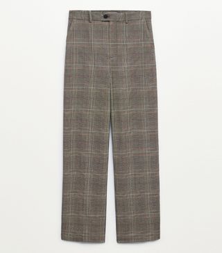 Mango + Straight Checked Trousers