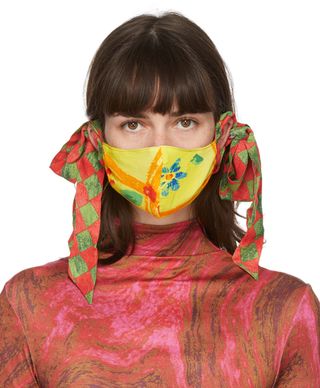 Collina Strada + Multicolor Floral Bow Face Mask