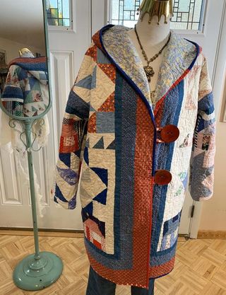 Upcycled Gypsy + Hand Made Sampler Quilt Coat With Hood