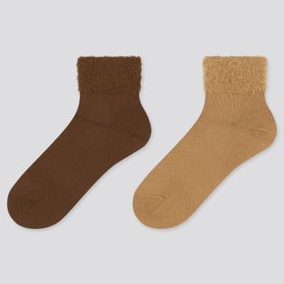 Uniqlo + Furry Crew Socks, 2 Pairs