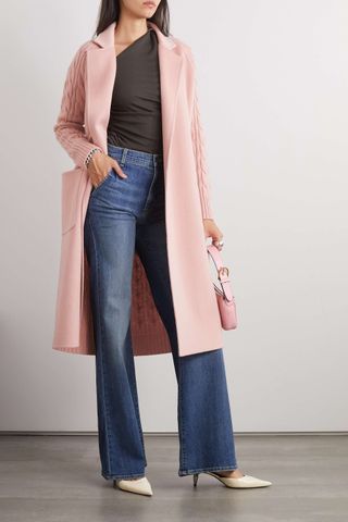 Max Mara + Leisure Belted Cable-Knit Wool and Cashmere-Blend Cardigan