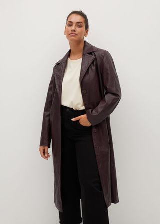 Violeta by Mango + Faux-Leather Trench