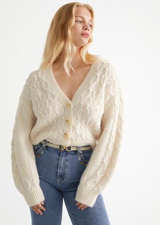 
Other Stories + Cable Knit Wool Cardigan