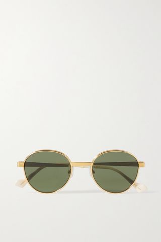 Gucci + Round-Frame Gold-Tone Sunglasses