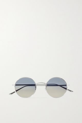 The Row x Oliver Peoples + After Midnight Round-Frame Silver-Tone Sunglasses