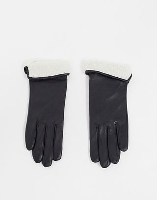 ASOS + Leather Gloves With Touch Screen