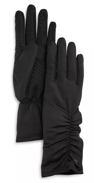 U|R + Ruched Faux Fur-Lined Tech Gloves