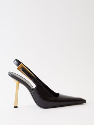 Saint Laurent + Ines 115 Leather Slingback Pumps