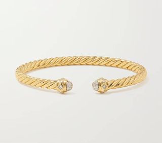 David Yurman + Cable Spira 18-Karat Gold Diamond Cuff