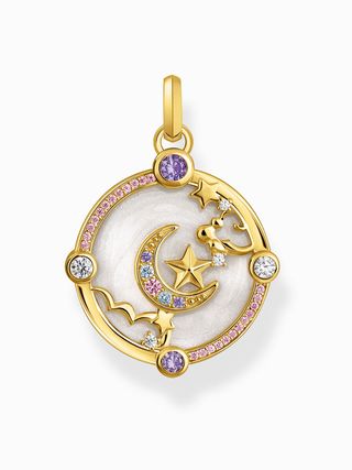 Thomas Sabo + Yellow-Gold Plated Pendant with Crescent Moon