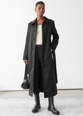 & Other Stories + Fitted Belted Padded Coat