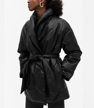 Monki + Faux leather coat